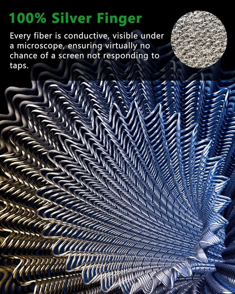 ACEDAYS Gaming Finger Sleeves,100% Visible Silver Fibers,Just Right Pressure/Breathable/Sweatproof, Upgrade Gaming Gloves for PUBG Mobile/Knives Out/Call of Duty Mobile（10pcs） M - Image 2